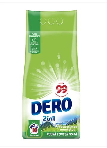 Detergent de rufe pudra Dero 2in1 Prospetimea Muntelui 7.5 kg 100 spalari